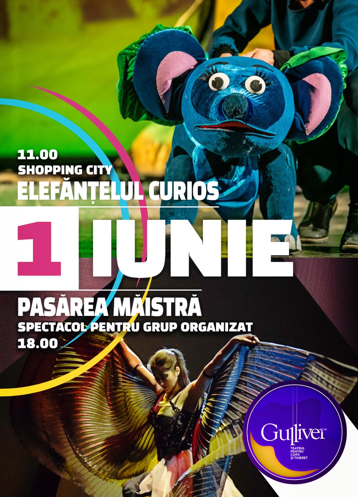 1 Iunie cu povești jucăușe și zâmbetul copilăriei  de la Teatrul ”Gulliver”